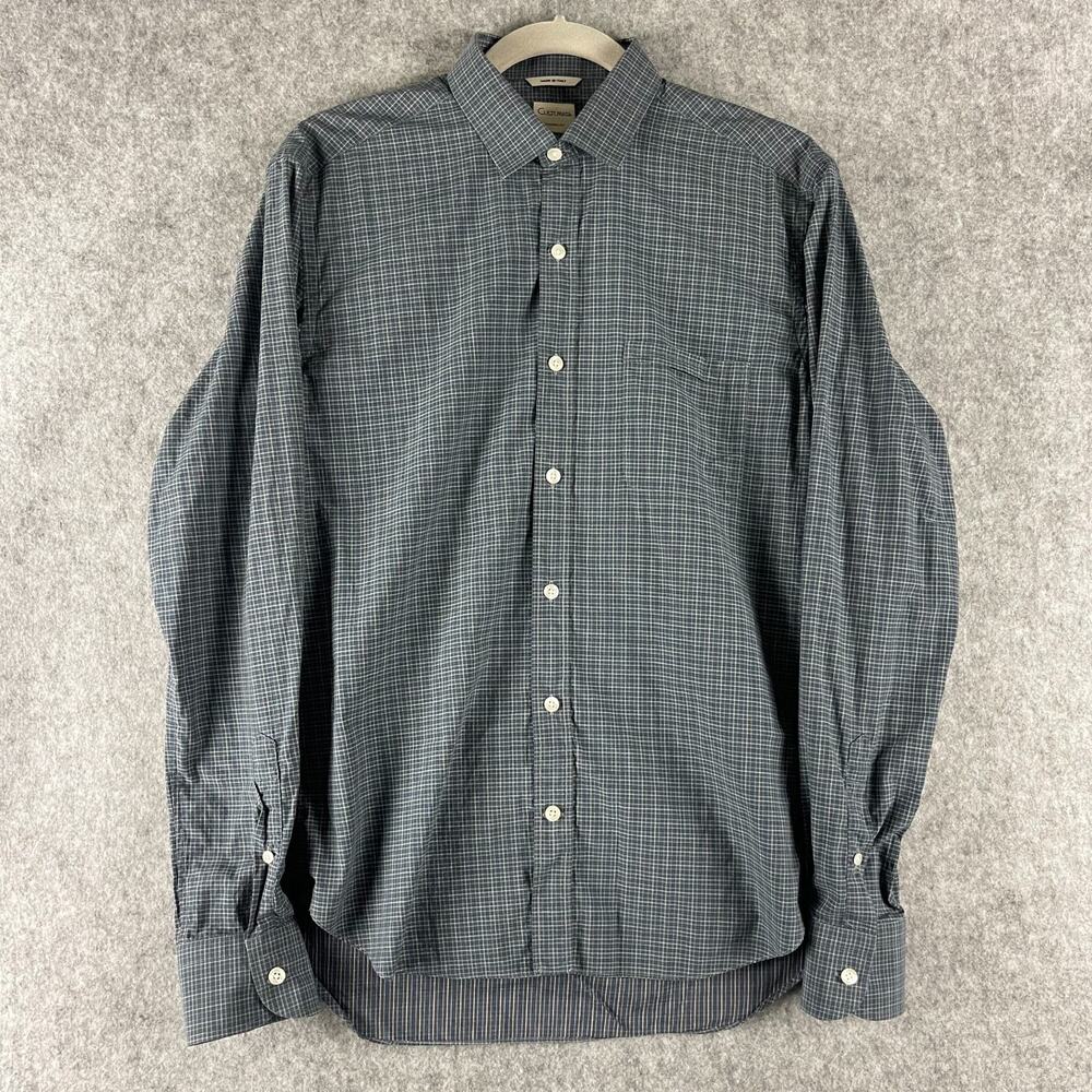 Culturata Dress Shirt Mens 15-3/4 40 Plaid Tailored Fit‎ Button Up Italy Made